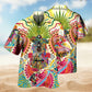 Hippie Peace Hawaiian Shirt For Coastal Festival, Warm Weather Outing, And Everyday Comfort