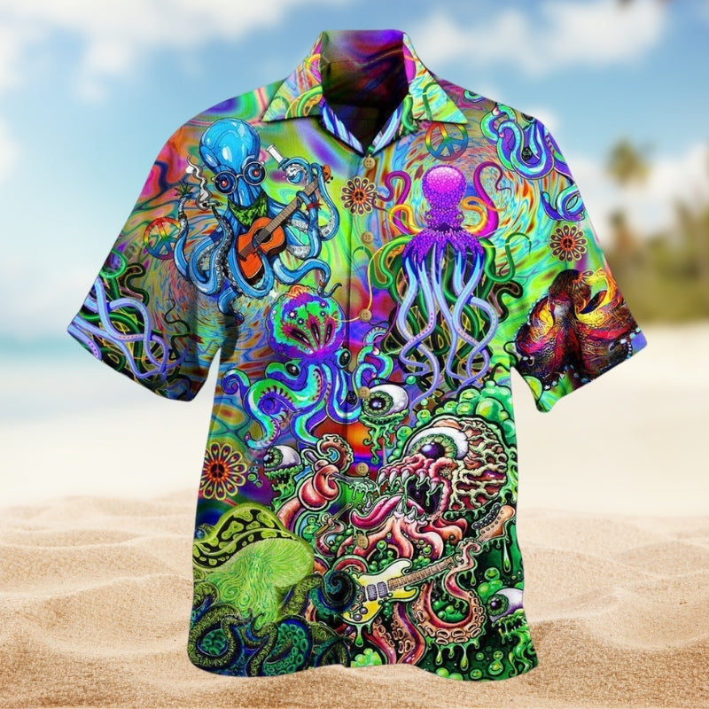 Hippie Peace Hawaiian Shirt For Island Getaway And Travel Ready Style