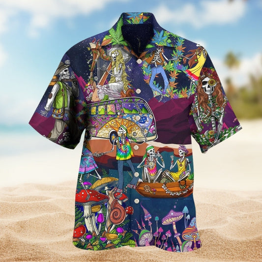 Hippie Peace Hawaiian Shirt For Casual Weekend And Relaxed Resort Style