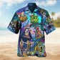 Hippie Peace Hawaiian Shirt For Warm Weather Outing, Weekend Escape, And Summer Event Style
