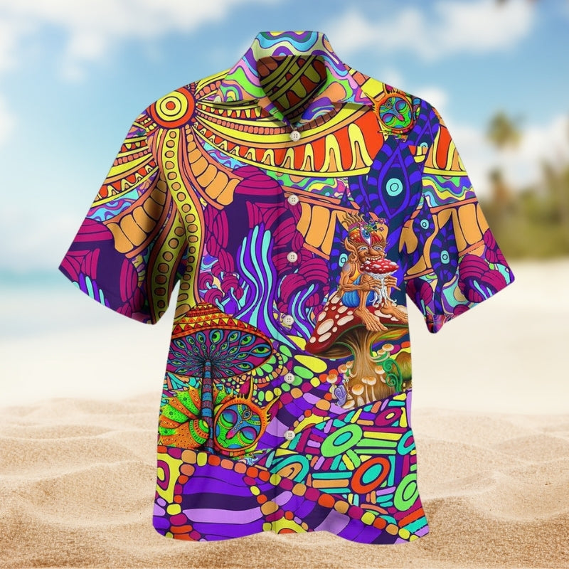 Hippie Peace Hawaiian Shirt For Island Adventure, Relaxed Getaway, And Memorable Gifting
