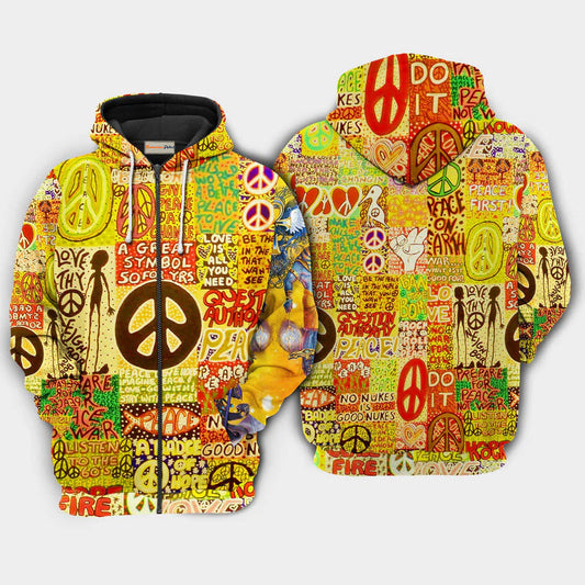 Hippie Peace Sign Hoodie For Peace Inspired Outfits Casual Events And Thoughtful Gifting