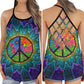 Hippie Awakening Peaceful Mind Hollow Tank Top For Yoga Workouts And Festival Wear