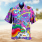 Hippie Planet Peace Psychedelic Art Hawaiian Shirt For Coastal Festival And Comfortable Travel Wear