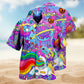 Hippie Planet Peace Psychedelic Art Hawaiian Shirt For Summer Vacation, Weekend Escape, And Seasonal Wardrobe