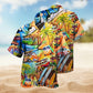 Hippie Retro Bus Colorful Hawaiian Shirt For Tropical Retreat, Poolside Gathering, And Everyday Comfort