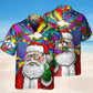Hippie Santa Christmas Hawaiian Shirt For Island Vacations, Resort Wear, And Relaxed Seasonal Style