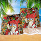 Bohemian Santa Merry Christmas Beach Shorts Pattern Detail For Resort Wear And Everyday Comfort