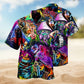Hippie Creative Pattern Hawaiian Shirt For Summer Vacation, Beach Travel, And Casual Wear