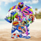 Halloween Spooky Tropical Masked Figures Hawaiian Shirt Tropical Styling View For Casual Outings