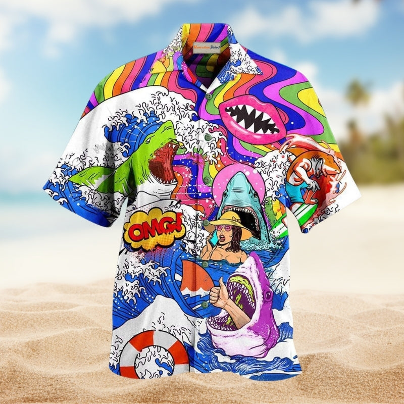 Halloween Spooky Tropical Masked Figures Hawaiian Shirt Tropical Styling View For Casual Outings
