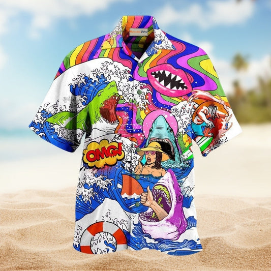 Halloween Spooky Tropical Masked Figures Hawaiian Shirt Tropical Styling View For Casual Outings