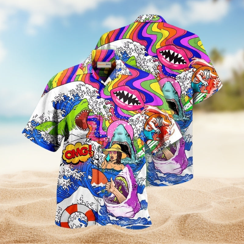 Halloween Spooky Tropical Masked Figures Hawaiian Shirt Graphic Artwork Detail For Outdoor Gatherings