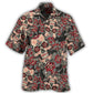 Creative Floral Sugar Skull Design Hawaiian Shirt For Island Vacations, Resort Wear, And Relaxed Seasonal Style