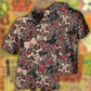Floral Skull Hawaiian Shirt With All Over Print For Resort Holidays Beach Travel And Relaxed Casual Fashion