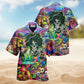 Vintage Skull Artwork Hawaiian Shirt Print Closeup For Outdoor Gatherings