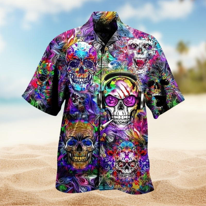 Barbecue Food Meat Grill Hawaiian Shirt Button Front Artwork For Warm Weather Events