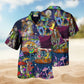 Hippie Skull Dancing Moon Hawaiian Shirt For Mythic Art Lovers, Coastal Outings, And Thoughtful Gift Giving