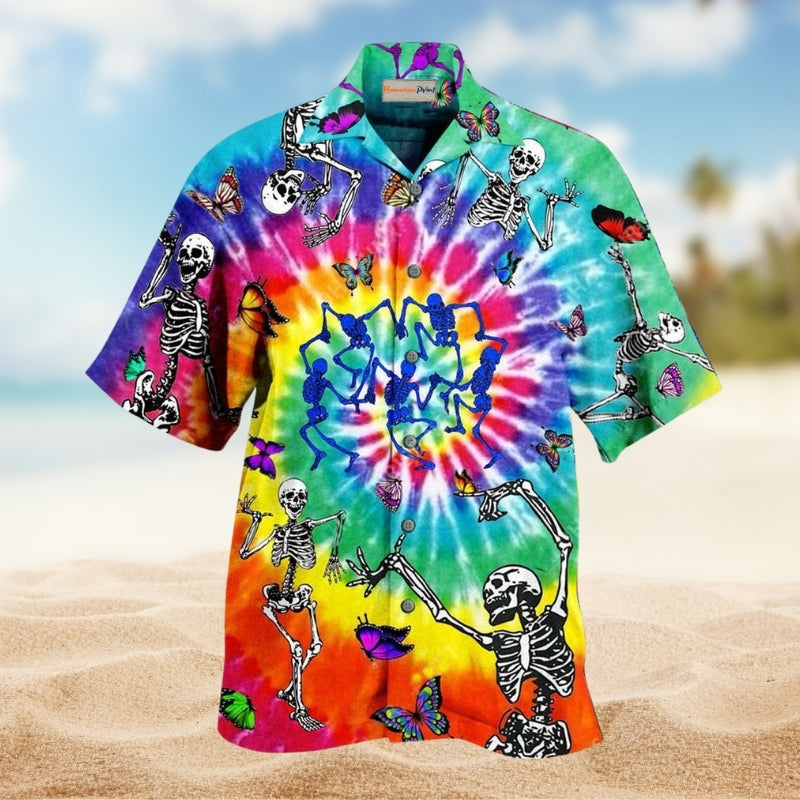 Beach Happier Seagull French Fry Hawaiian Shirt Tropical Styling View For Weekend Trips