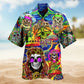 Hippie Skull Colorful Hawaiian Shirt For Resort Escape, Poolside Gathering, And Memorable Gifting