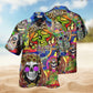 Bohemian Skull Rock And Roll Hawaiian Shirt For Summer Vacation Beach Travel And Relaxed Casual Wear