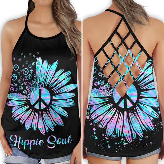 Hippie Soul Artistic Hollow Tank Top For Yoga Workouts And Festival Wear