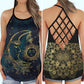 Hippie Sunflower Mandala Hollow Tank Top For Yoga Practice And Summer Outings