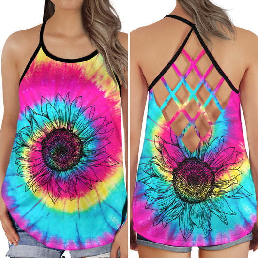 Hippie Colorful Soul Boho Peace Hollow Tank Top For Yoga Workouts And Festival Wear