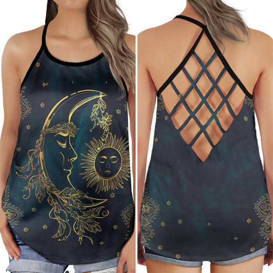 Hippie Soul Peaceful Moon Hollow Tank Top For Yoga Workouts And Festival Wear