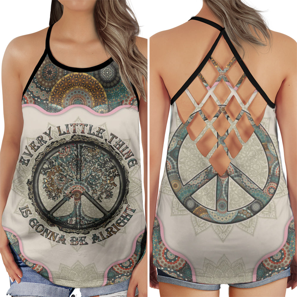 Hippie Every Little Thing Hollow Tank Top For Yoga Workouts And Festival Wear