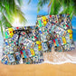 Hippie Spirit Peace Old Hippies Hawaiian Print Beach Shorts For Beach Days And Casual Outdoor Wear