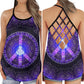 Hippie Purple Summer Hollow Tank Top For Yoga Workouts And Festival Wear