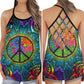Hippie Colorful Flower Summer Hollow Tank Top For Yoga Practice And Summer Outings