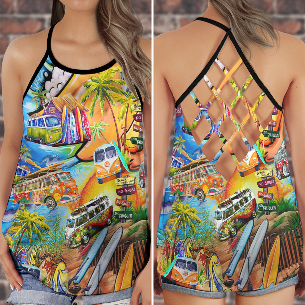 Hippie Summer Hollow Tank Top For Workout Classes And Relaxed Style