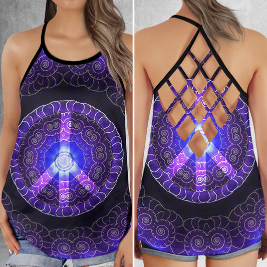 Hippie Summer Purple Hollow Tank Top For Yoga Workouts And Festival Wear