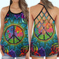 Hippie Colorful Flower Summer Hollow Tank Top For Yoga Practice And Summer Outings