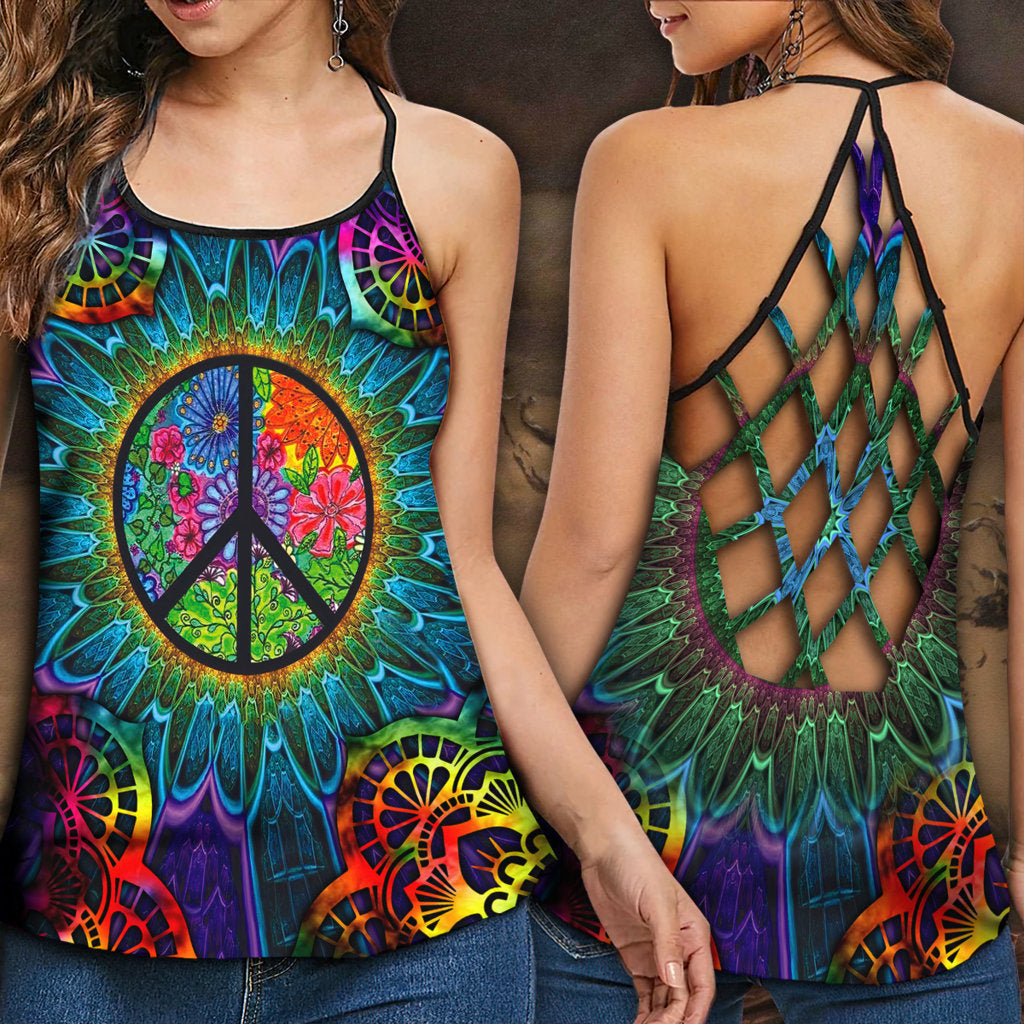 Hippie Summer Beautiful Hollow Tank Top For Yoga Workouts And Festival Wear