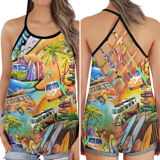 Hippie Summer Free Spirit Hollow Tank Top For Studio Practice And Casual Styling