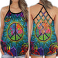 Hippie Rainbow Summer Hollow Tank Top For Yoga Workouts And Festival Wear