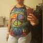 Hippie Rainbow Summer Hollow Tank Top For Yoga Workouts And Festival Wear