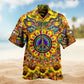 Hippie Sunflower Peace Psychedelic Art Hawaiian Shirt For Coastal Adventure And Comfortable Travel Wear