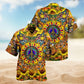 Hippie Sunflower Peace Psychedelic Art Hawaiian Shirt For Island Adventure, Weekend Escape, And Relaxed Summer Style