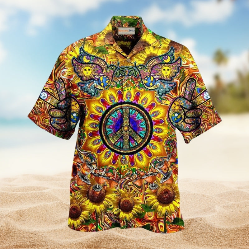 Bohemian Sunflowers Love Sunshine Hawaiian Shirt For Summer Vacation Beach Travel And Relaxed Casual Wear