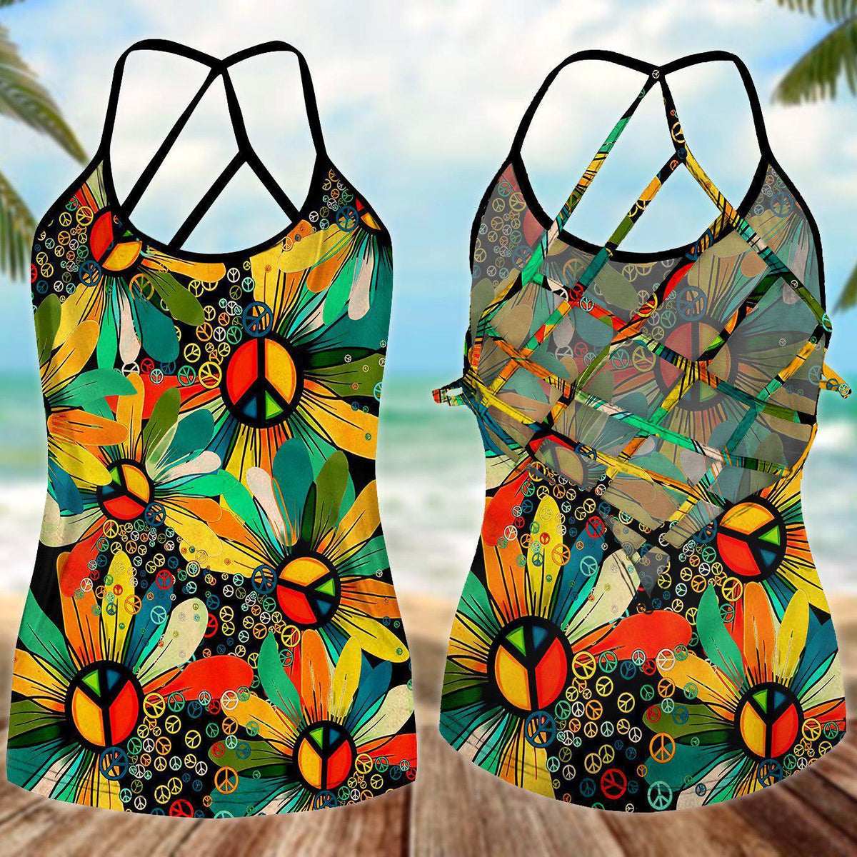 Hippie Summer Hollow Tank Top For Gym Sessions And Casual Outfits