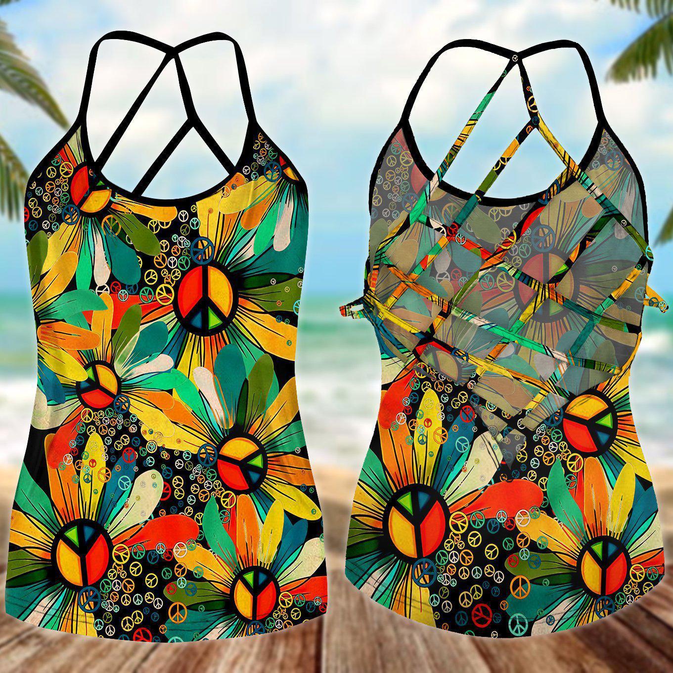 Hippie Summer Hollow Tank Top For Gym Sessions And Casual Outfits