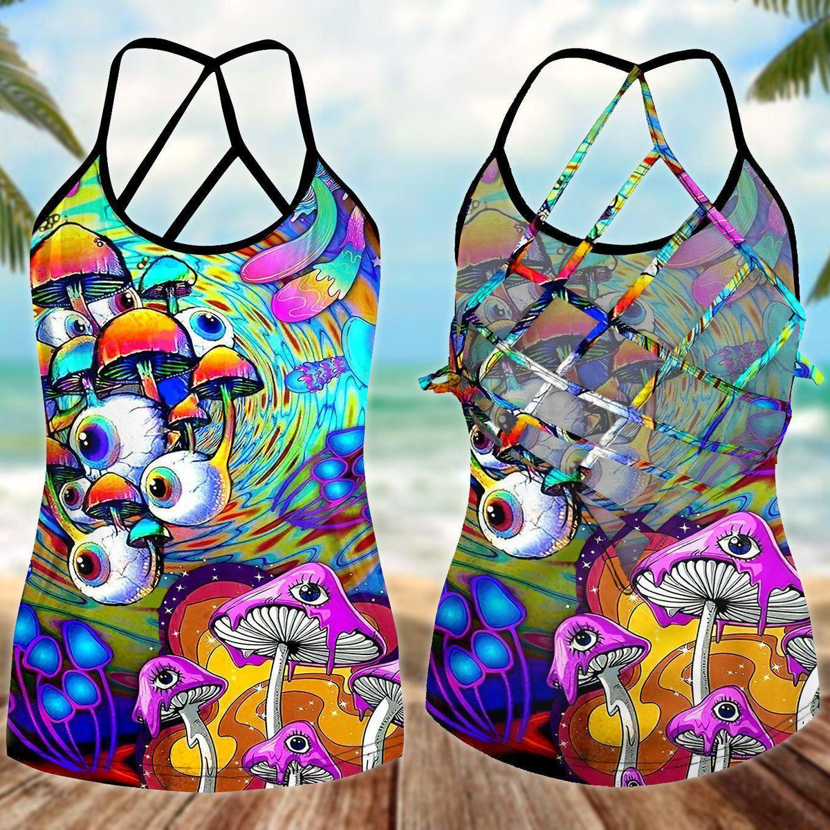 Hippie Summer Hollow Tank Top For Fitness Training And Travel