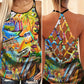 Hippie Summer Hollow Tank Top For Workout Classes And Relaxed Style