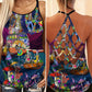 Hippie Summer Hollow Tank Top For Active Days And Vacation Wear