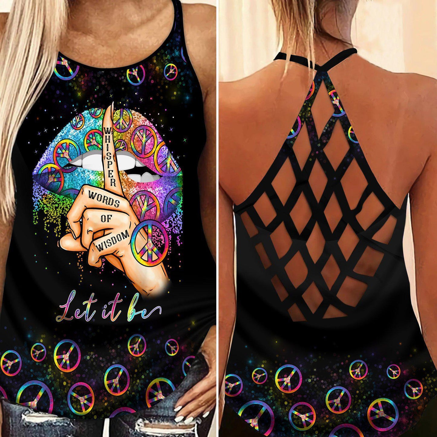 Hippie Summer Hollow Tank Top For Fitness Activities And Daily Wear