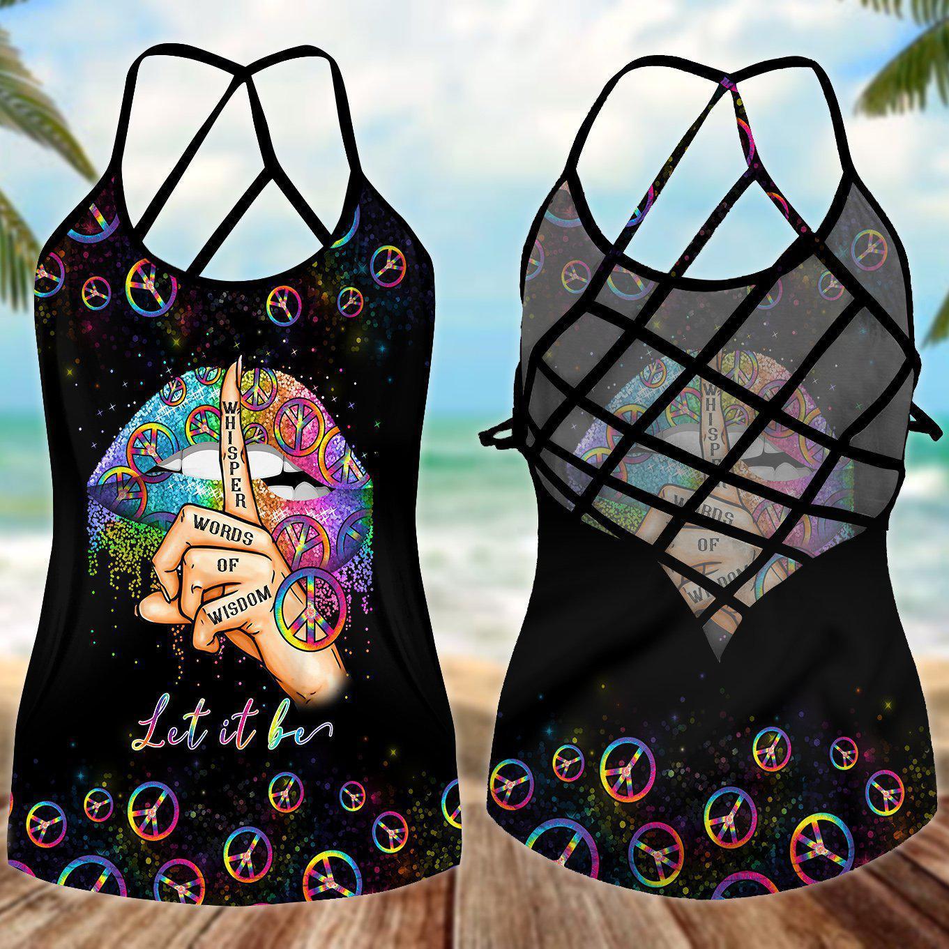 Hippie Summer Hollow Tank Top For Fitness Activities And Daily Wear
